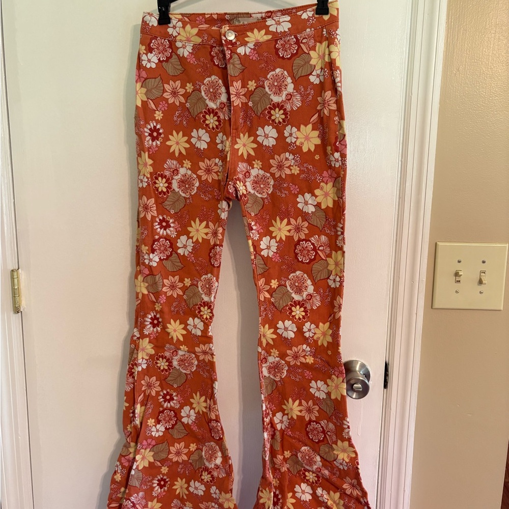 Altar'd State Orange Flare Jeans